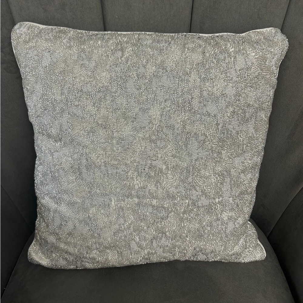 Hotel Collection Metallic StoneTextured Decorative Throw Pillow